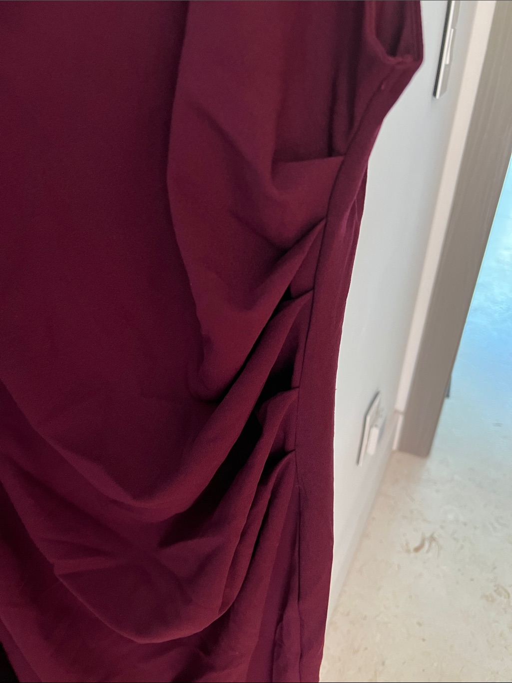 Nwt Revolve Australia Showpo Yh & Colegant Burgundy Draped Maxi Dress Us 18 — image 4 of 8